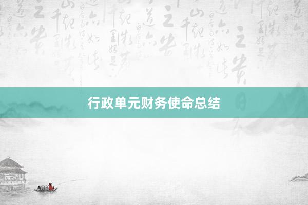 行政单元财务使命总结