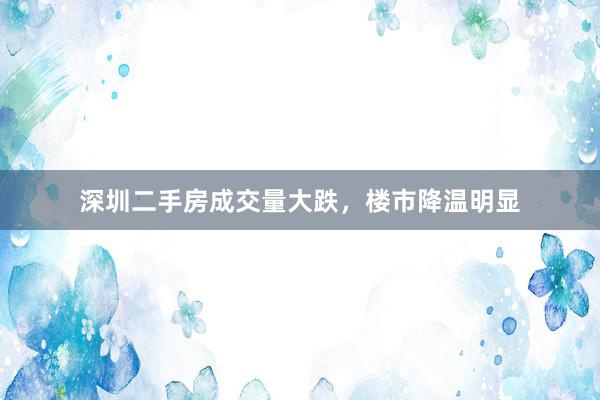 深圳二手房成交量大跌，楼市降温明显
